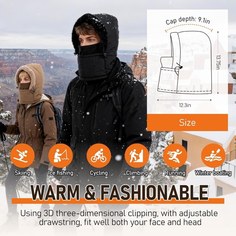 Women's with Face Cover Water Repellent Windproof  Cold Weather Skiing Grey - Picture 3 of 7